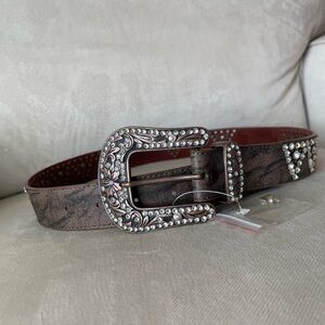 Buckle Brown Embellished Belt
